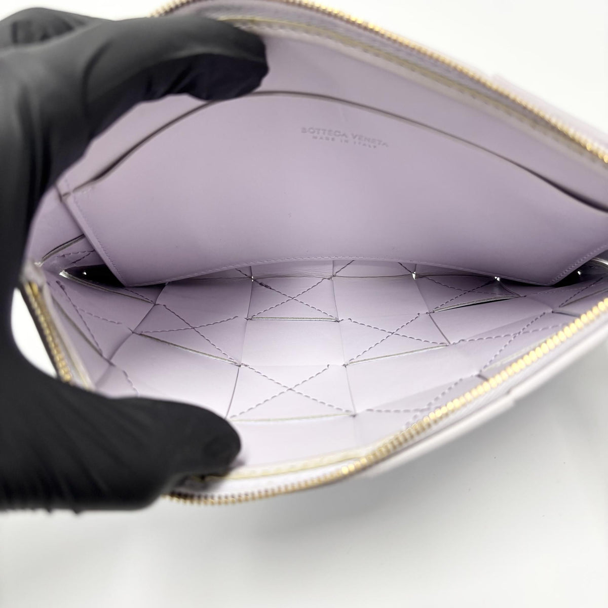 Bottega Veneta Mini Clutch Intrecciato Purple Leather Clutche & Pouche Bag (Pre-Owned)