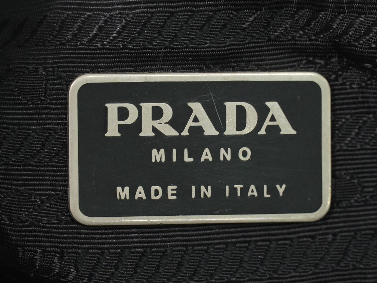 Prada Front Pocket Buckle Nylon Black Nylon Backpack Bag (Pre-Owned)
