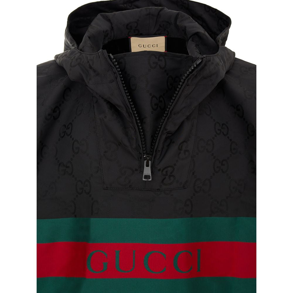 Gucci Black Polyester Trench Men's Coat