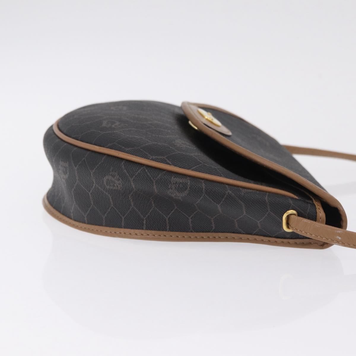 Christian Dior Vintage Honeycomb Canvas Black Canvas Shoulder Bag Bag (Pre-Owned)