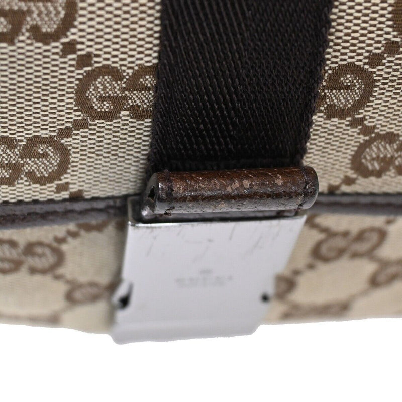 Gucci Gg Canvas Beige Canvas Shoulder Bag (Pre-Owned)