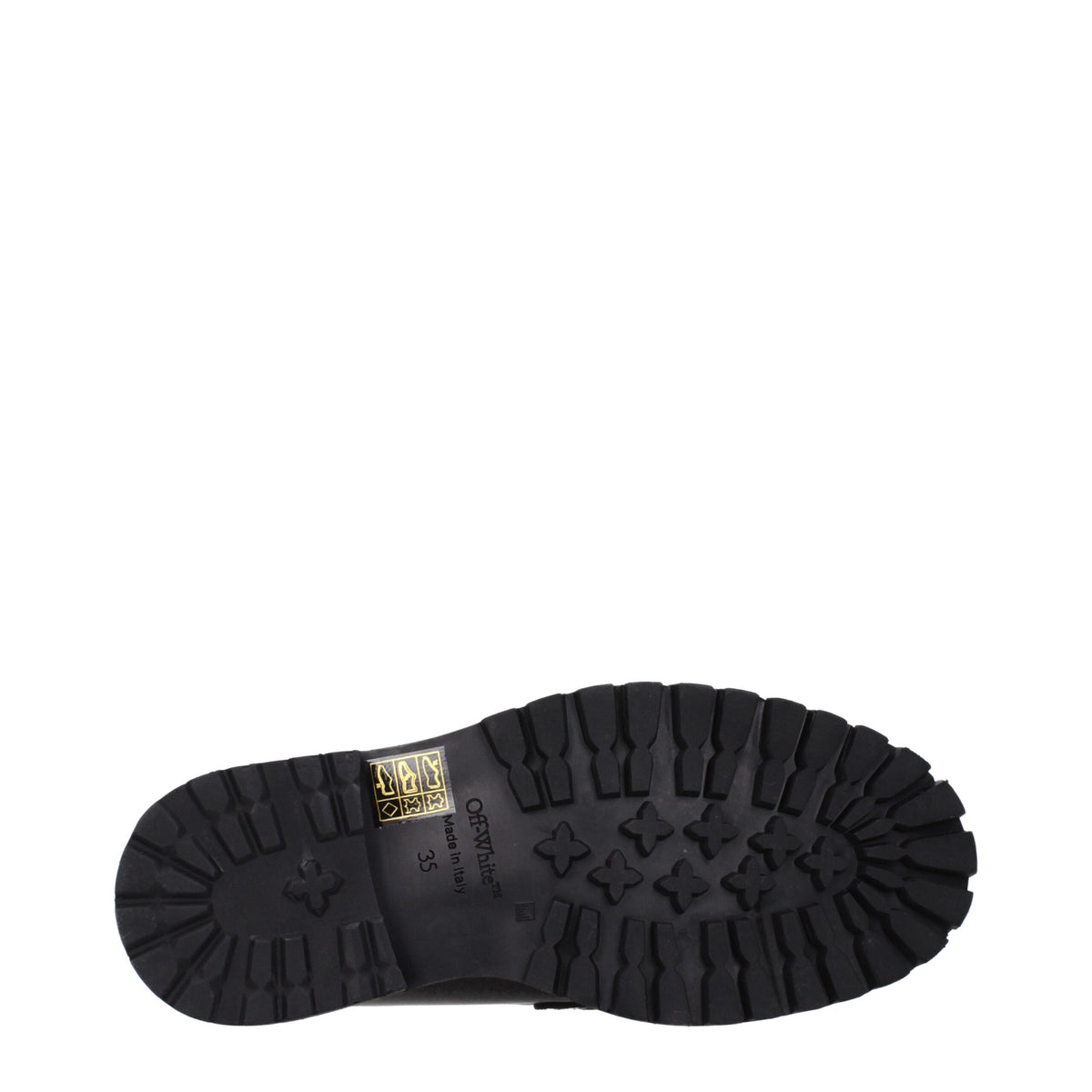 Off-White Black Leather Slip-On Women's Loafers
