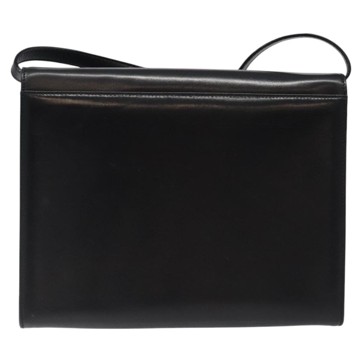 Salvatore Ferragamo Vintage Leather Black Leather Shoulder Bag Bag (Pre-Owned)