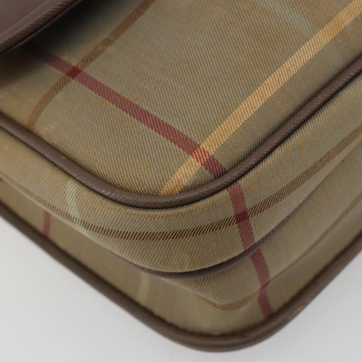 Burberry Nova Check Canvas And Leather Brown Canvas Handbag (Pre-Owned)