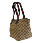 Gucci Sherry Beige Canvas Handbag (Pre-Owned)