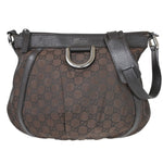Gucci Abbey Brown Canvas Shoulder Bag (Pre-Owned)
