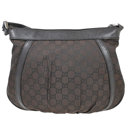 Gucci Abbey Brown Canvas Shoulder Bag (Pre-Owned)