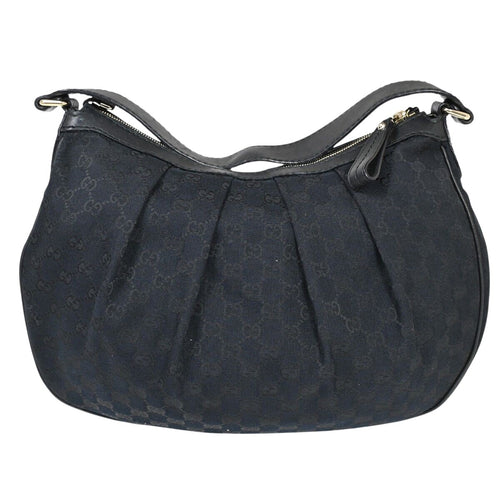 Gucci Sukey Black Canvas Shoulder Bag (Pre-Owned)