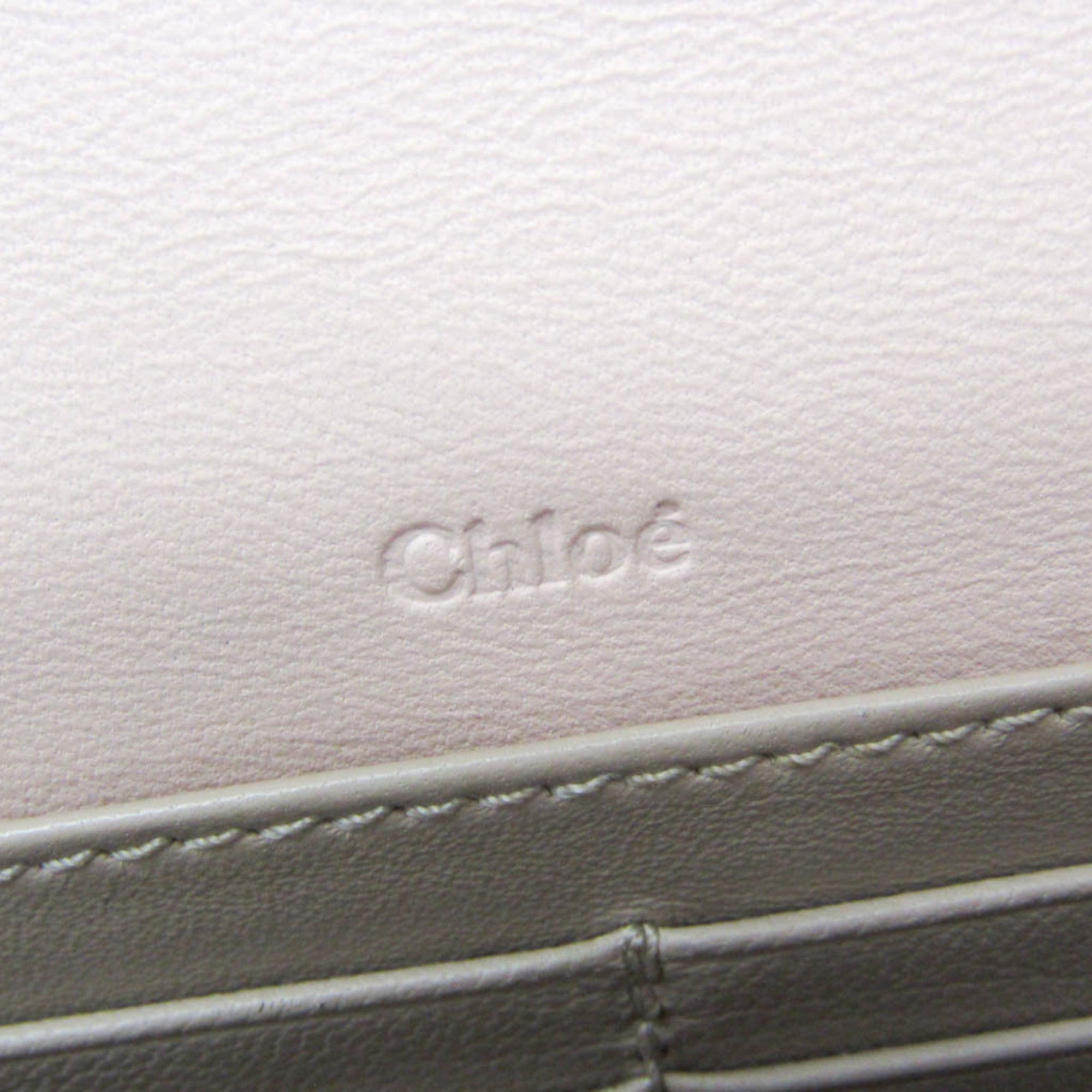 Chloe Bow Detail Wallet On Chain Leather Pink Leather Clutche & Pouche Bag (Pre-Owned)