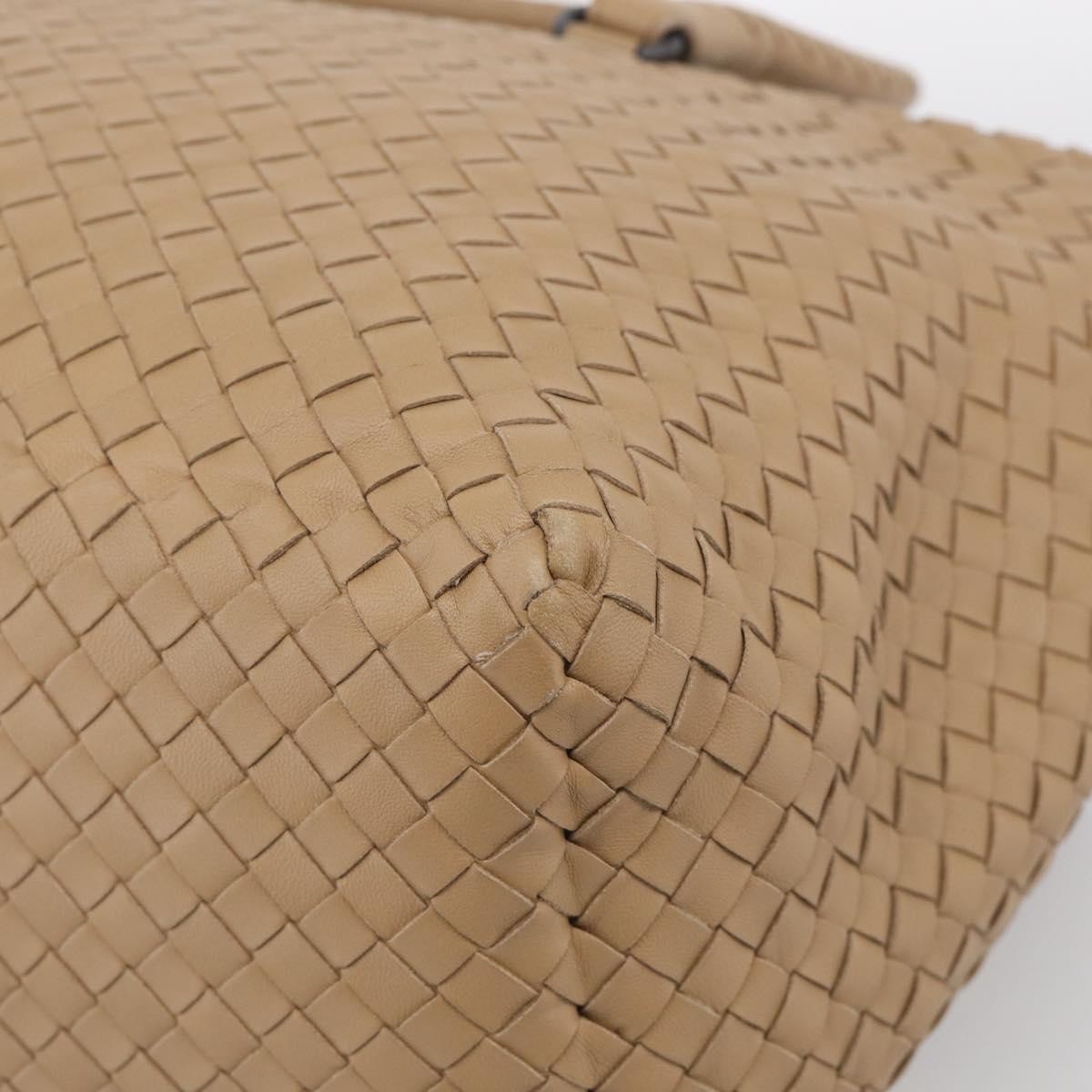 Bottega Veneta Brick Intrecciato Nappa Brown Leather Handbag (Pre-Owned)