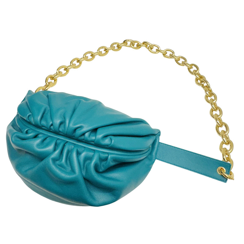 Bottega Veneta Blue Leather Shoulder Bag (Pre-Owned)