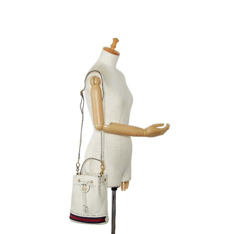 Gucci Ophidia White Leather Shoulder Bag (Pre-Owned)