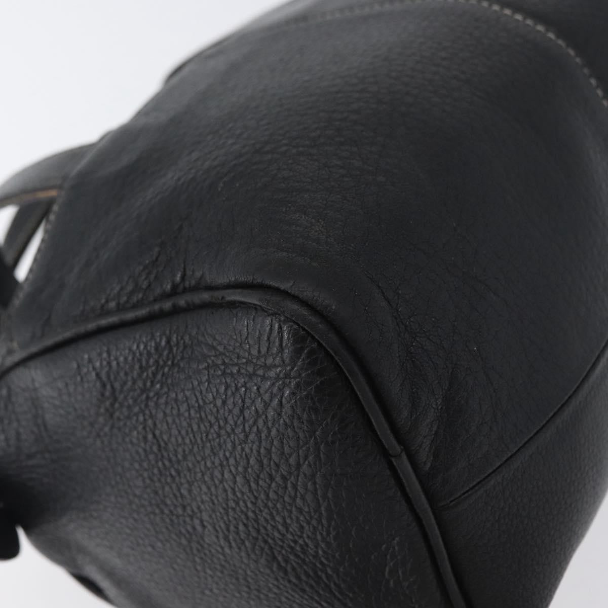 Burberry Vintage Leather Black Leather Handbag (Pre-Owned)