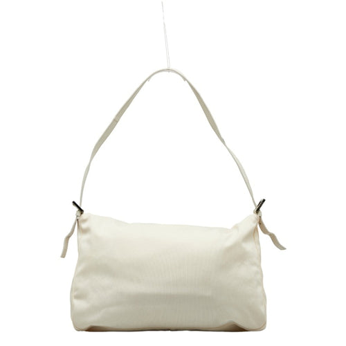 Fendi White Canvas Shoulder Bag (Pre-Owned)