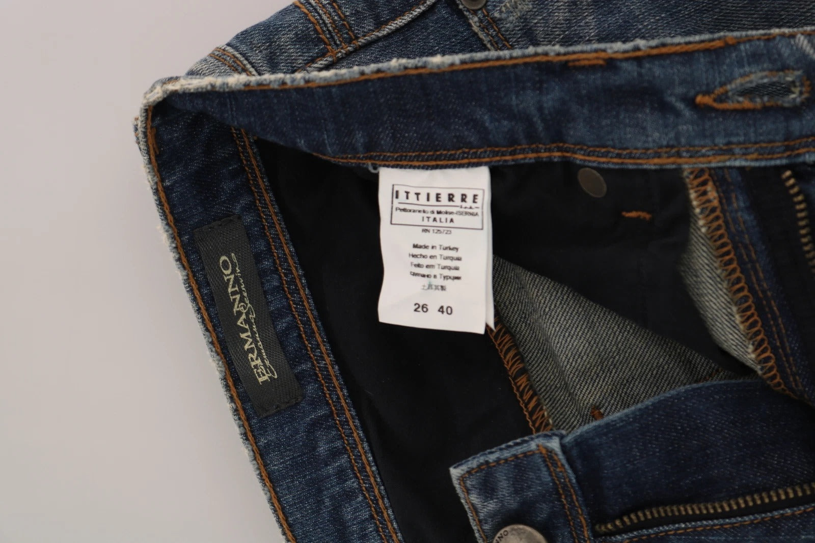 Ermanno Scervino Blue Washed Boot Cut Casual Denim Pants Women's Jeans