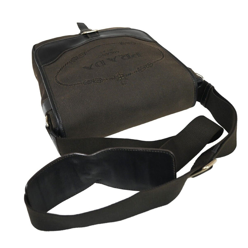 Prada Brown Canvas Shoulder Bag (Pre-Owned)