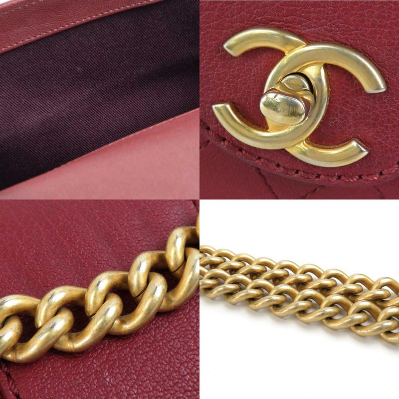 Chanel Matelassé Burgundy Leather Shopper Bag (Pre-Owned)