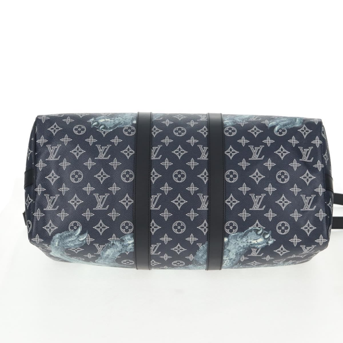 Louis Vuitton Keepall Bandouliere Limited Edition Chapman Savane Monogram Canvas Navy Canvas Travel Bag Bag (Pre-Owned)