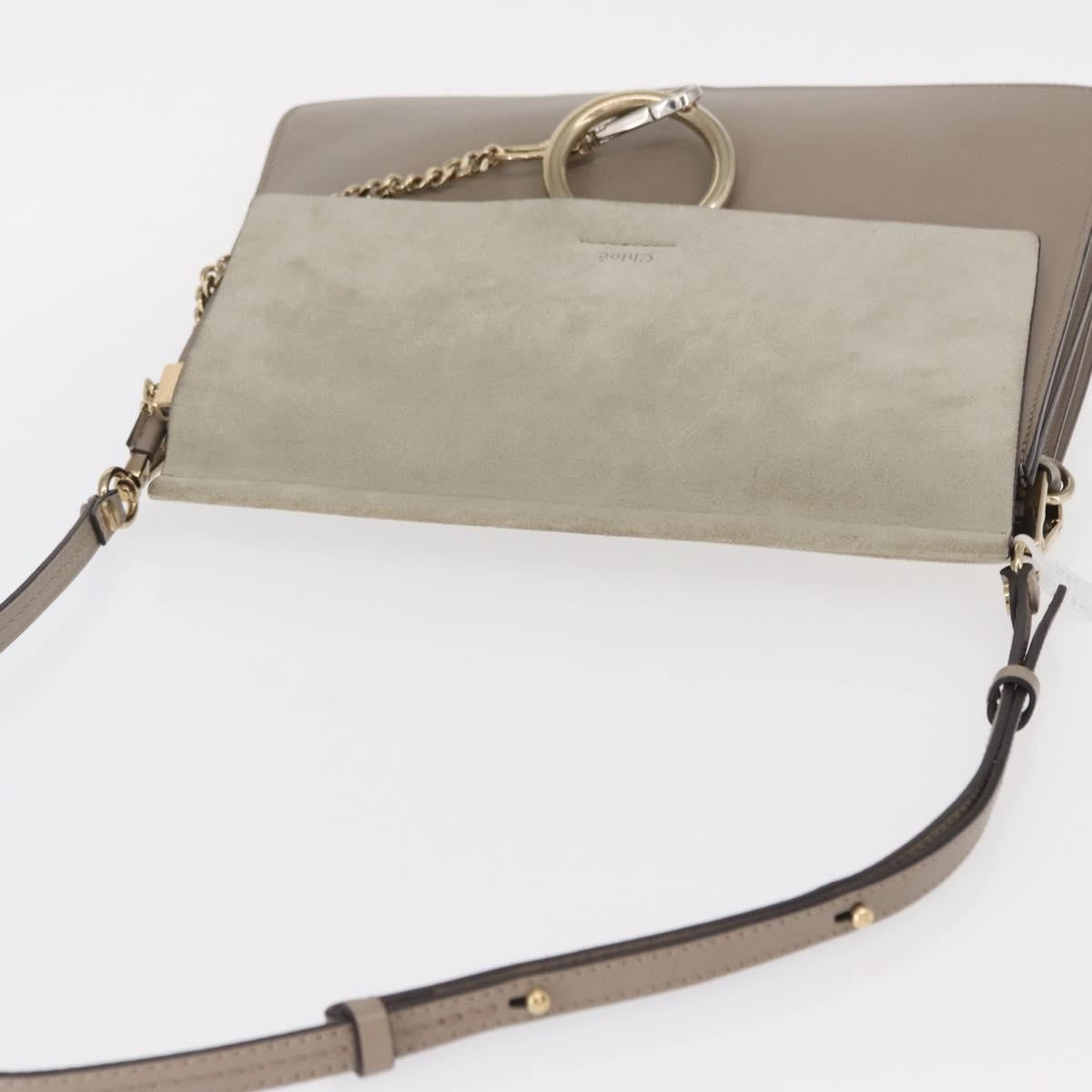 Chloe Faye Leather And Suede Beige Suede Shoulder Bag Bag (Pre-Owned)