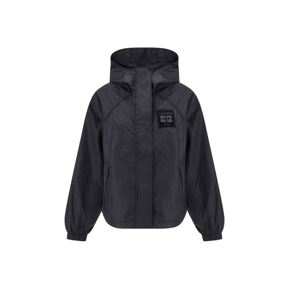 Ganni Black Nylon Shell Women's Jacket
