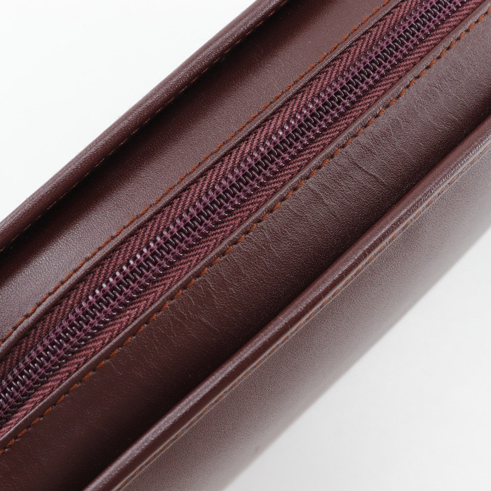 Cartier Vintage Must De Cartier Leather Burgundy Leather Clutche & Pouche Bag (Pre-Owned)