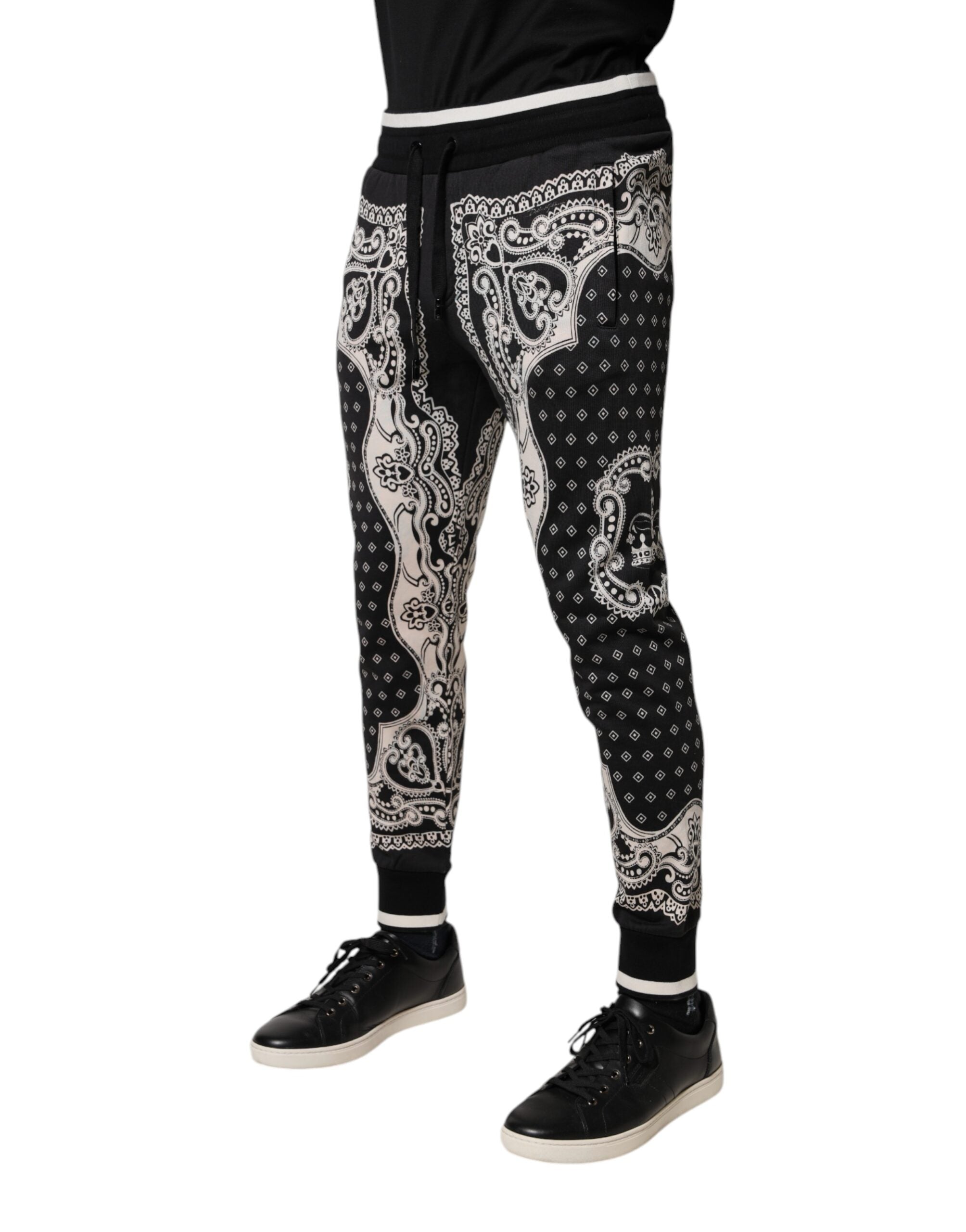 Dolce & Gabbana Black Cotton Bandana Jogger SweatMen's Men's Pants