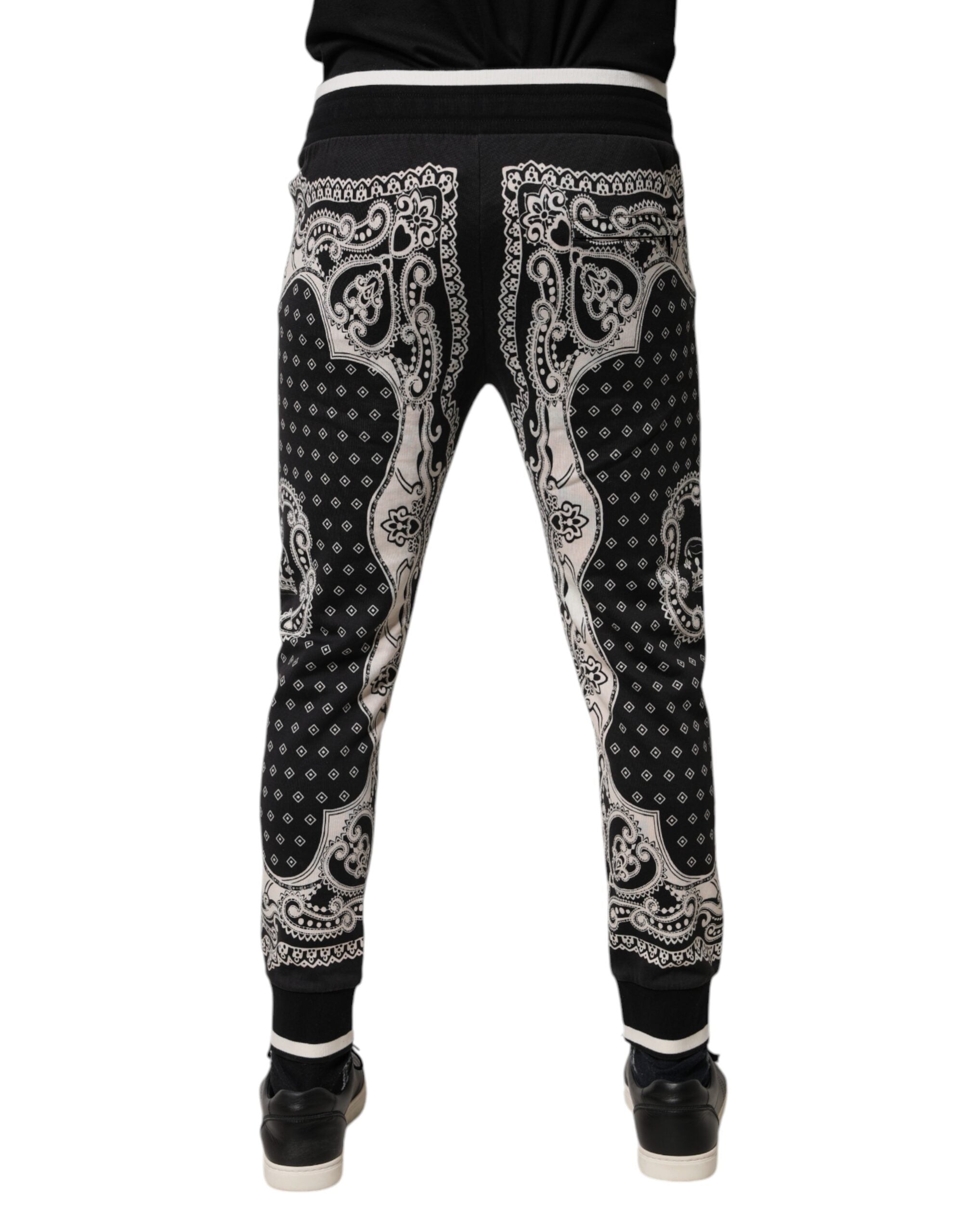 Dolce & Gabbana Black Cotton Bandana Jogger SweatMen's Men's Pants