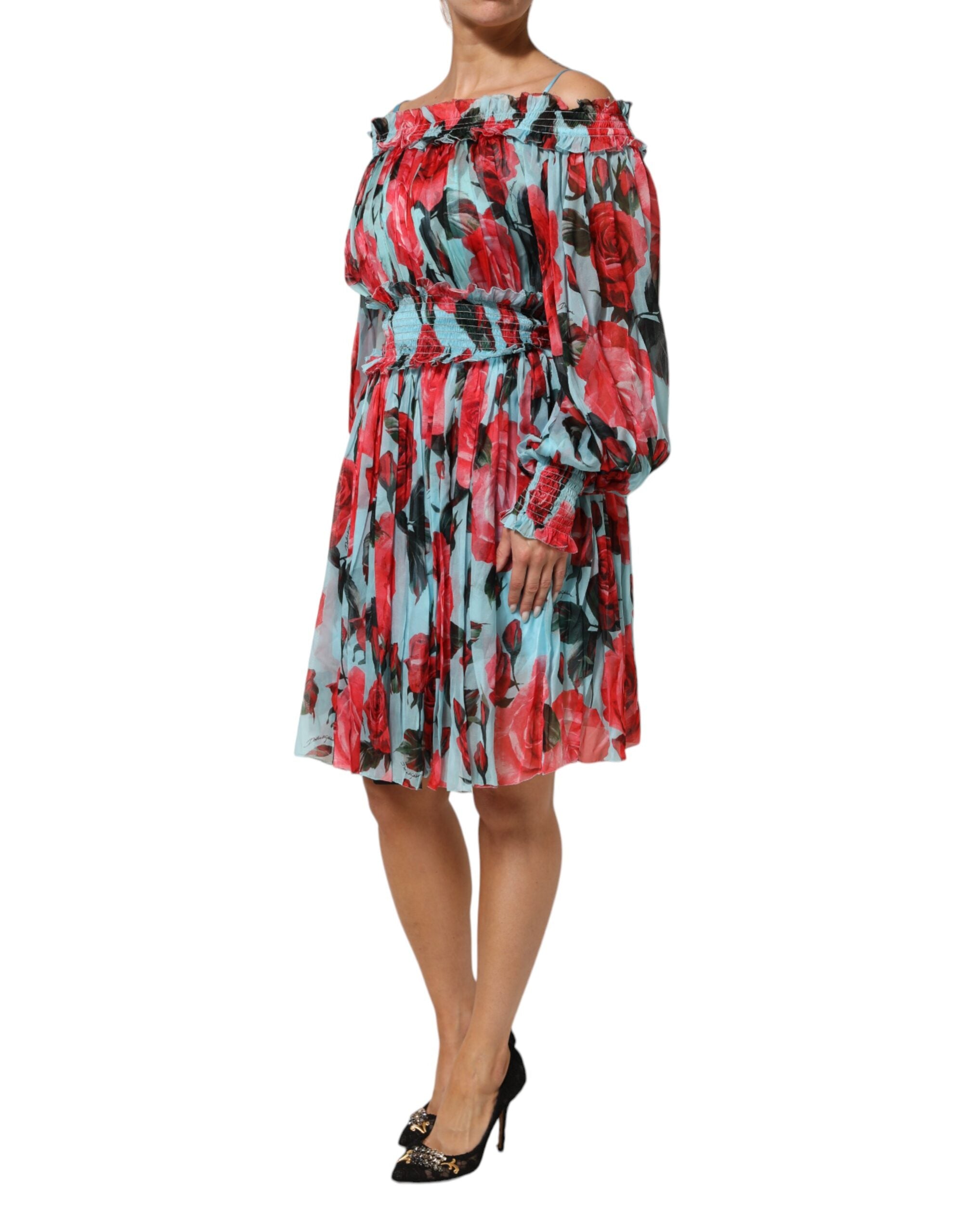 Dolce & Gabbana Multicolor Romantic Floral Silk Chiffon Women's Dress