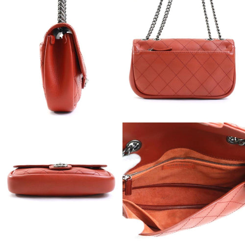 Chanel Matelassé Orange Leather Shopper Bag (Pre-Owned)