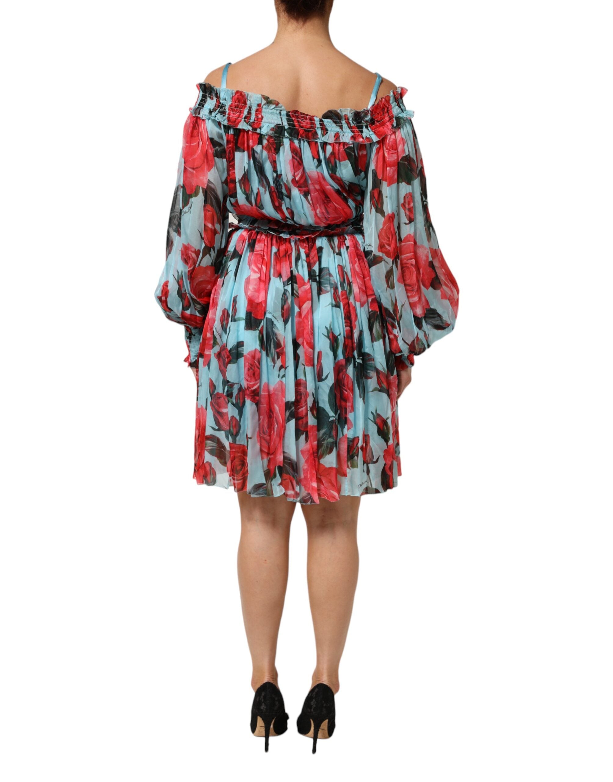 Dolce & Gabbana Multicolor Romantic Floral Silk Chiffon Women's Dress