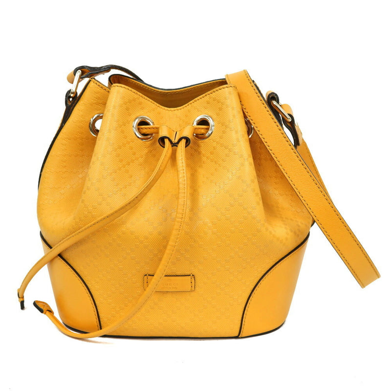 Gucci Drawstring Yellow Leather Handbag (Pre-Owned)