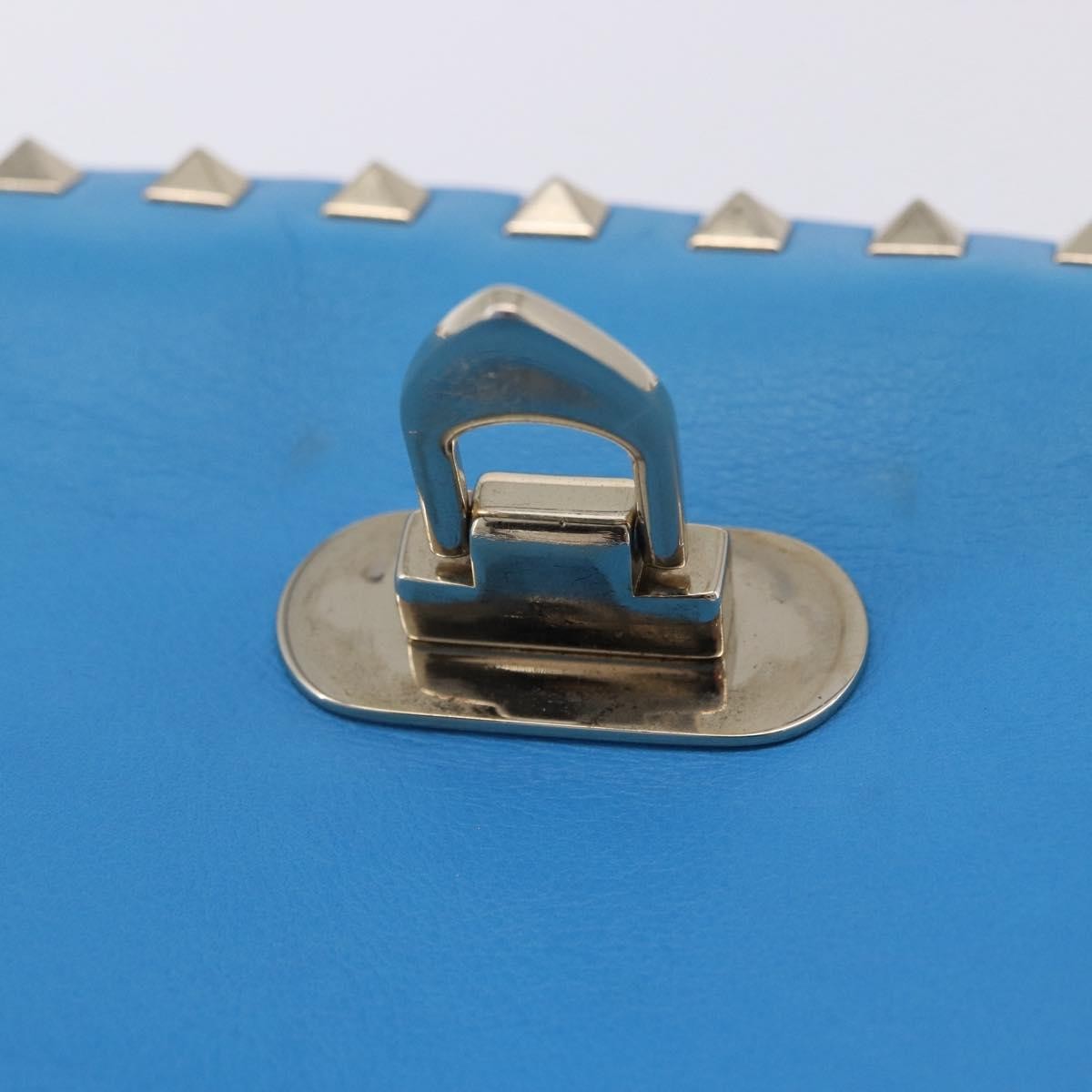 Valentino Garavani Rockstud Flip Lock Compartment Leather Blue Leather Shoulder Bag Bag (Pre-Owned)