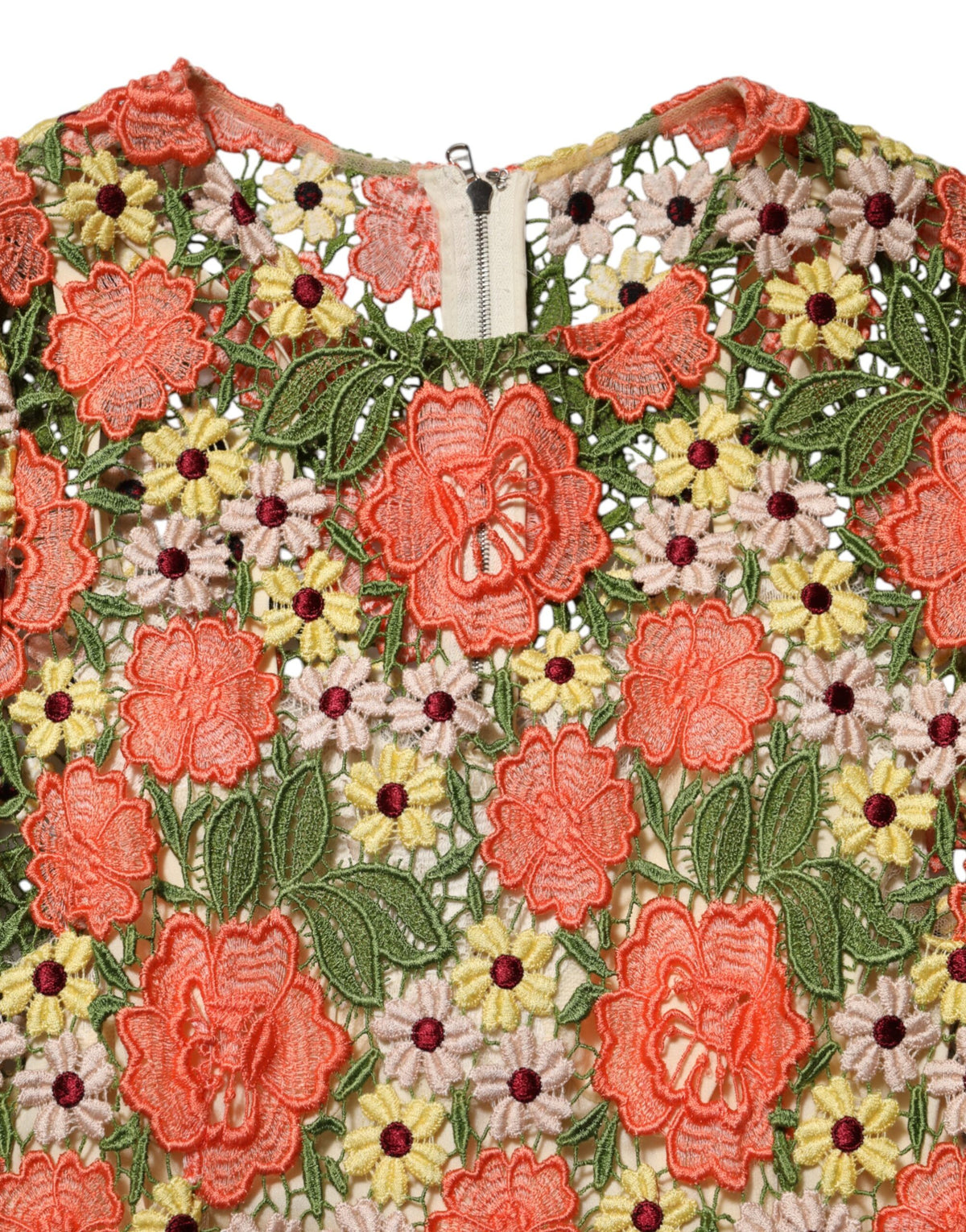 Dolce & Gabbana Multicolor Floral Embroidery Aline Mini Women's Dress