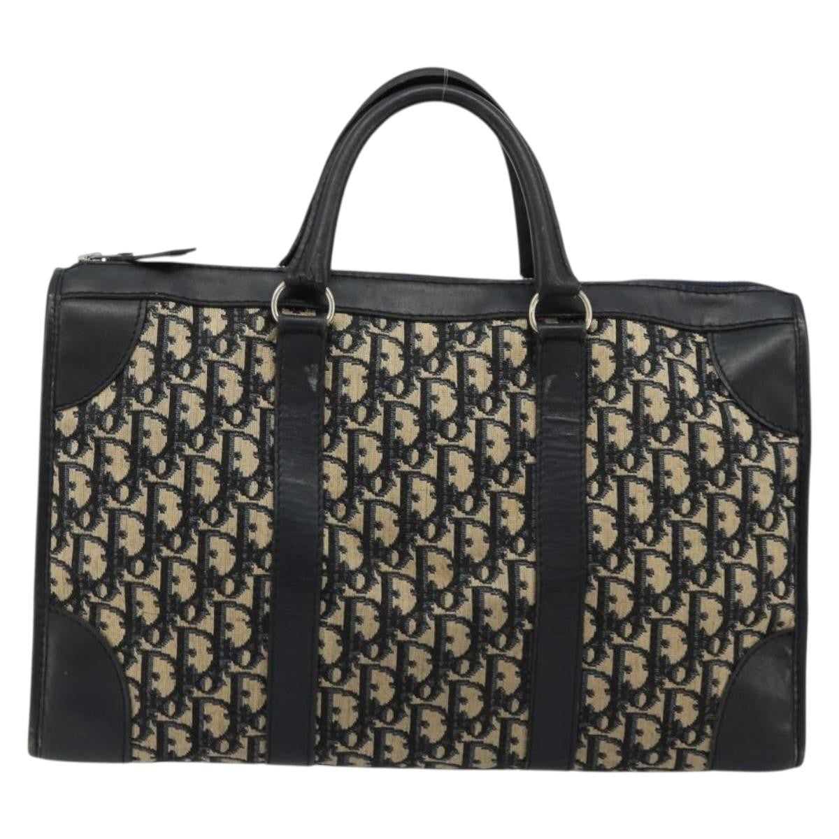Christian Dior Vintage Trotter Boston Diorissimo Canvas Navy Canvas Handbag (Pre-Owned)