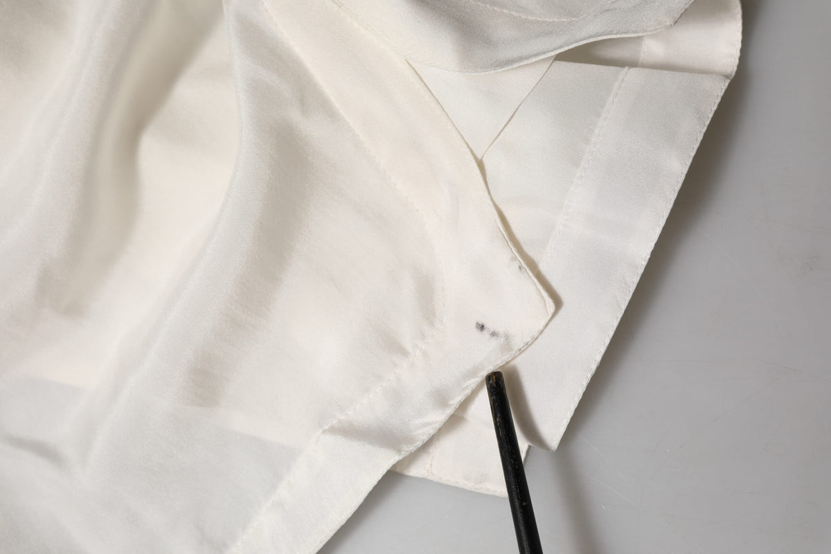 Dolce & Gabbana White Cotton Tuxedo Bib Long Sleeve Dress Women's Shirt