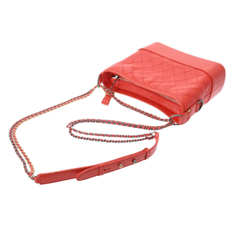 Chanel Gabrielle Orange Leather Shoulder Bag (Pre-Owned)