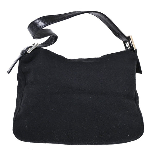 Fendi Mamma Baguette Black Canvas Shoulder Bag (Pre-Owned)
