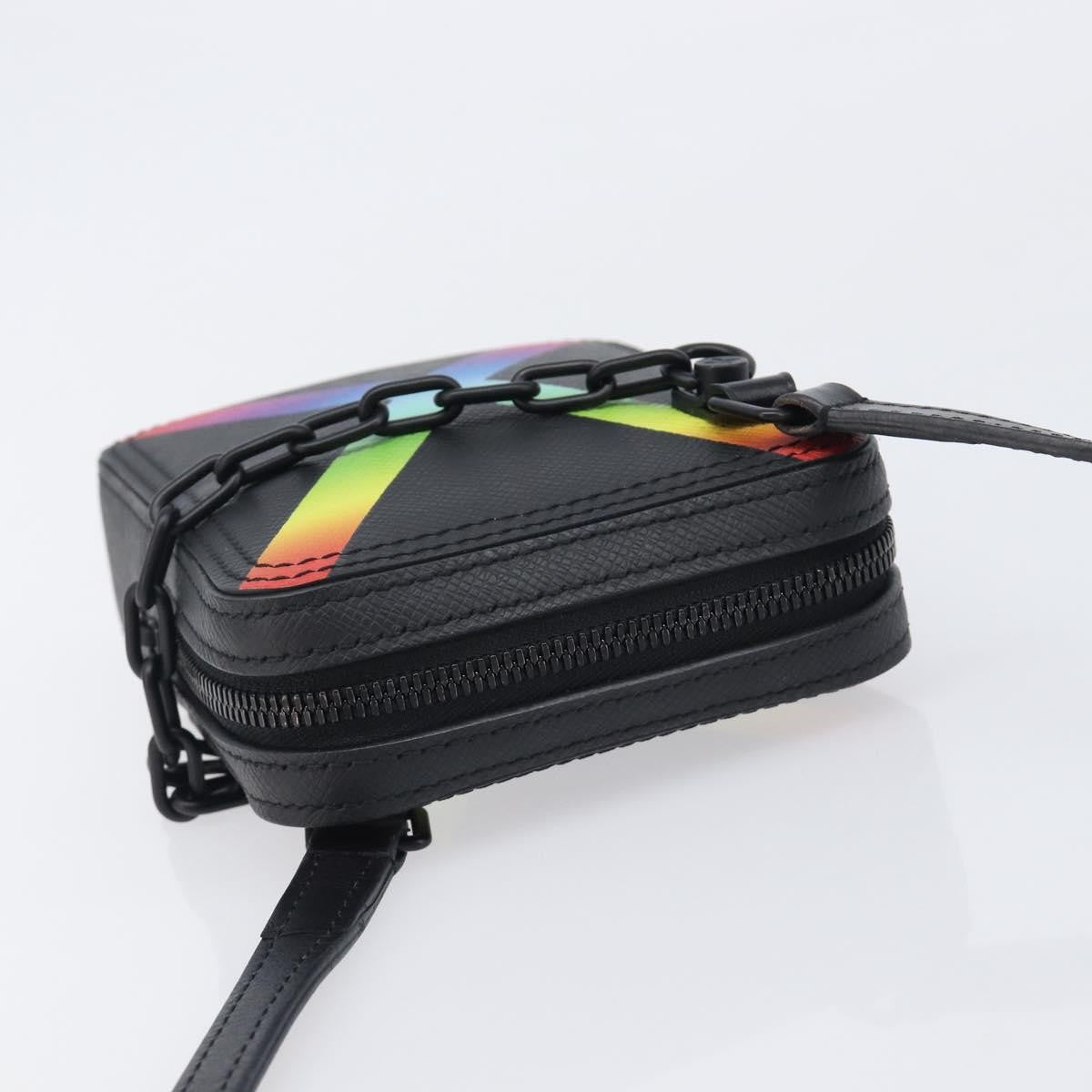 Louis Vuitton Danube Messenger Rainbow Taiga Leather Black Leather Handbag (Pre-Owned)