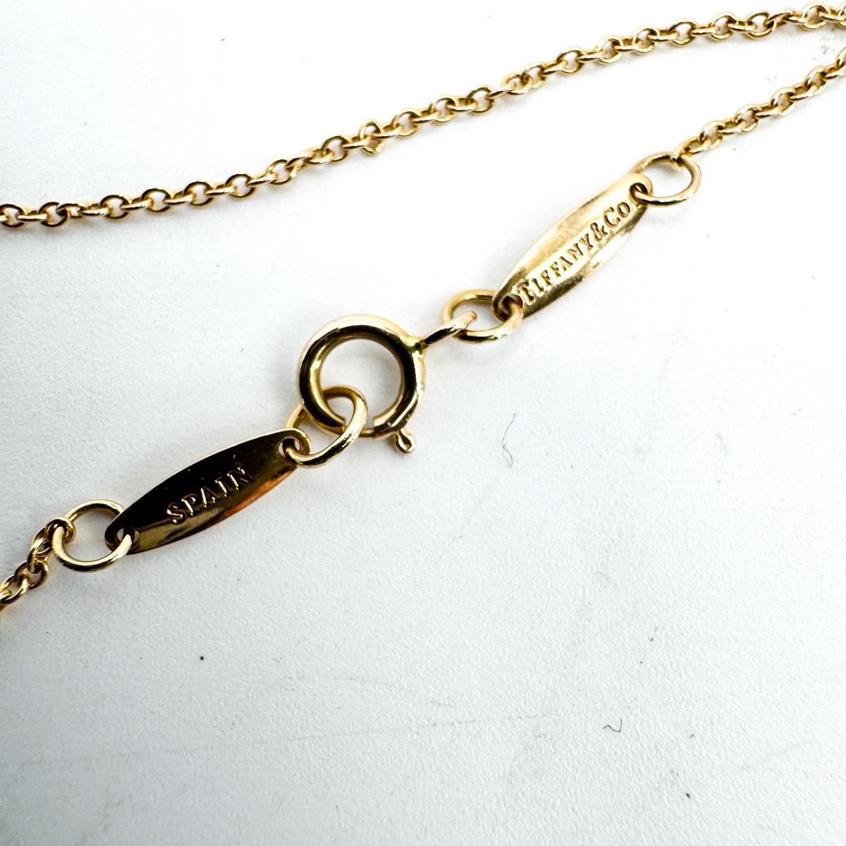 Tiffany & Co. Elsa Peretti Diamonds By The Yard Pendant 18K Yellow Gold With Diamond Gold Yellow_Gold Necklace Jewelry (Pre-Owned)