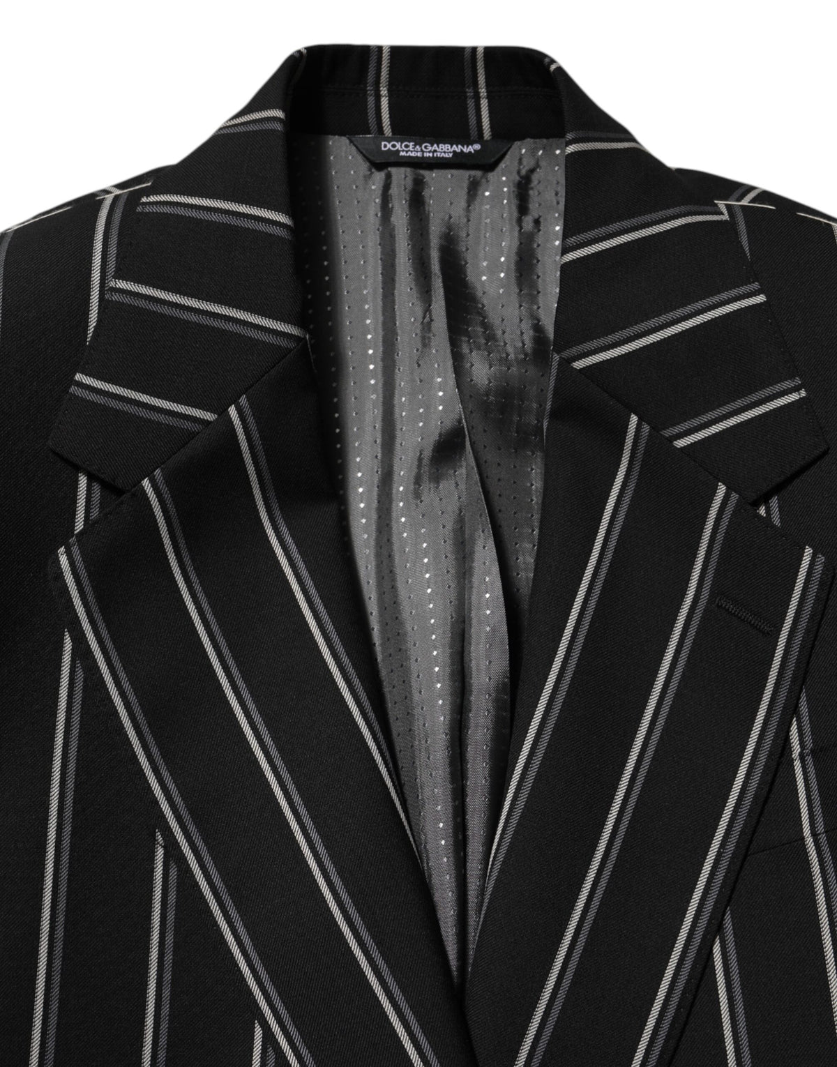 Dolce & Gabbana Dark Gray Stripes SICILIA 1 Button Suit Men's Blazer