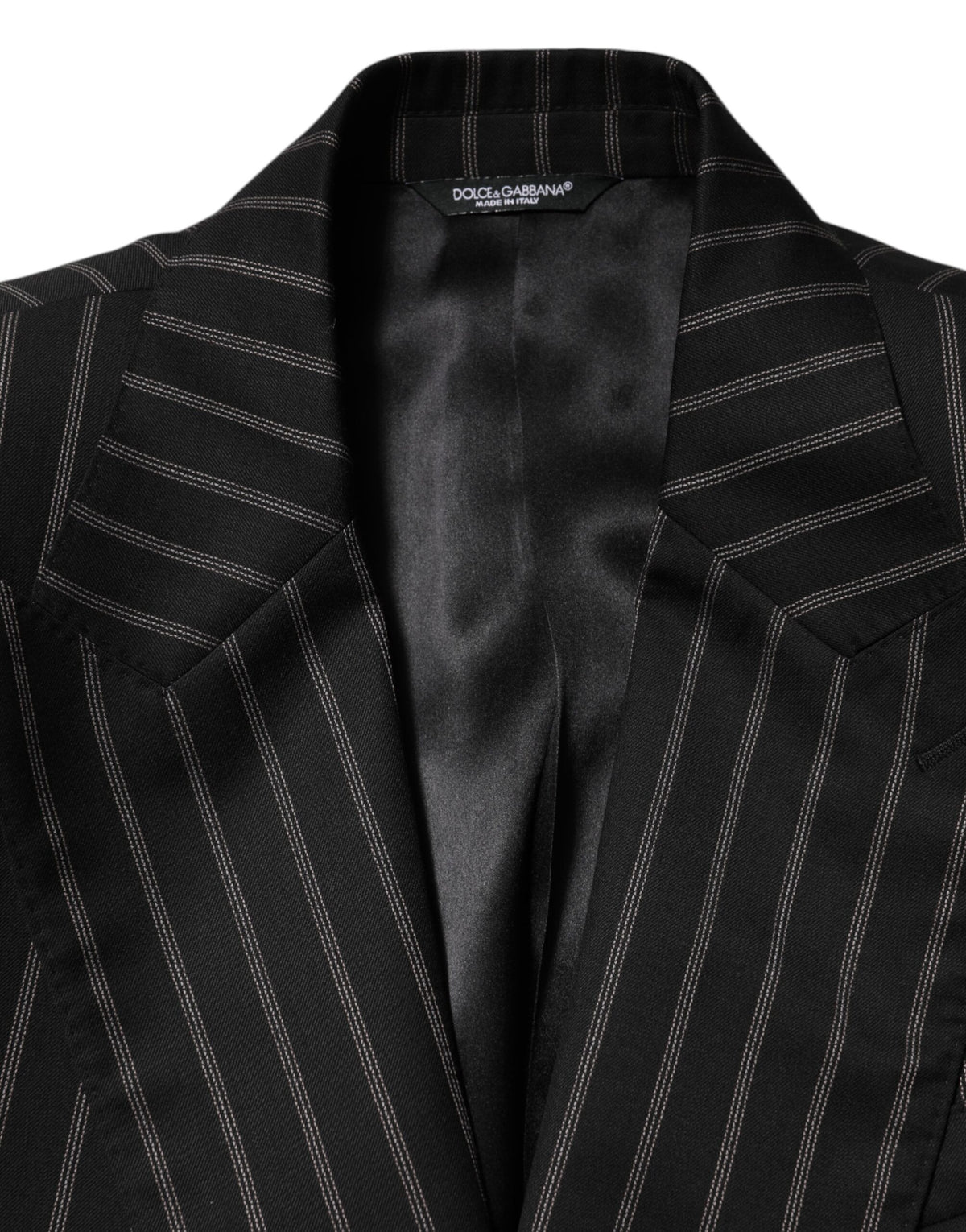 Dolce & Gabbana Dark Gray Stripes SICILIA 1 Button Suit Men's Blazer