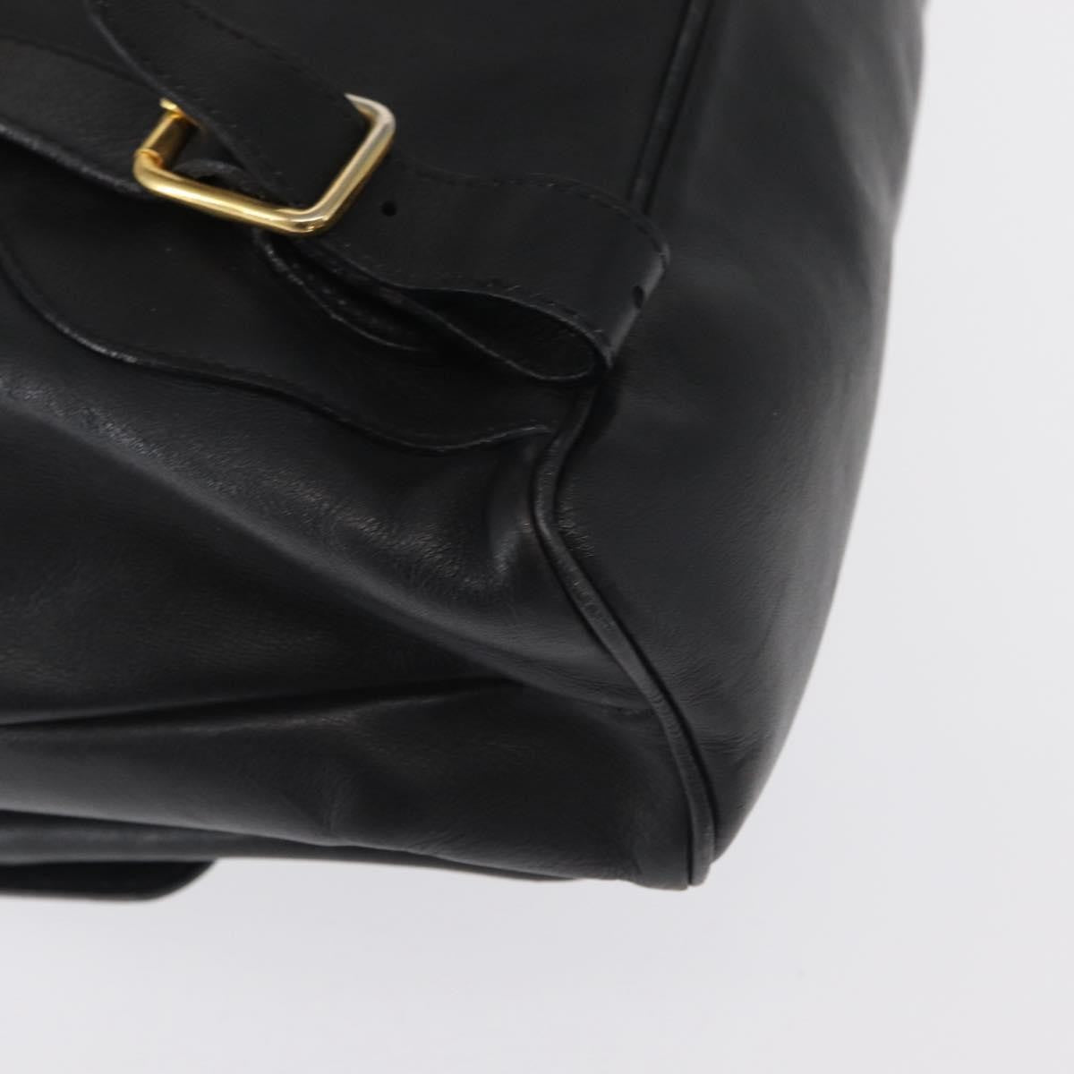 Gucci Vintage Bamboo Leather Black Leather Backpack Bag (Pre-Owned)