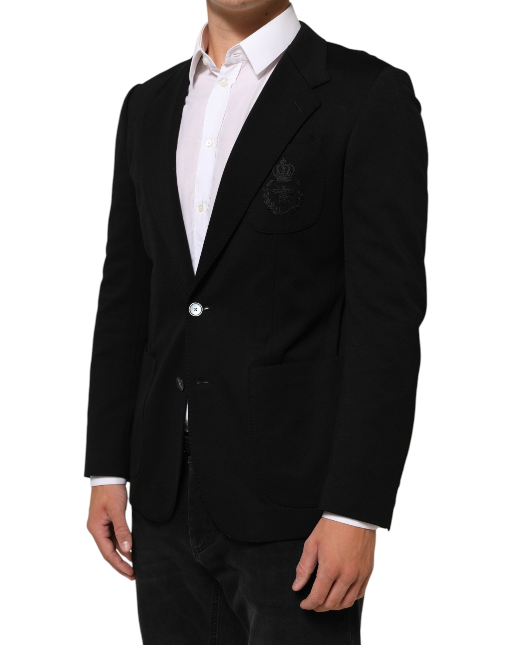 Dolce & Gabbana Black Viscose 2 Buttons Suit Jacket Men's Blazer