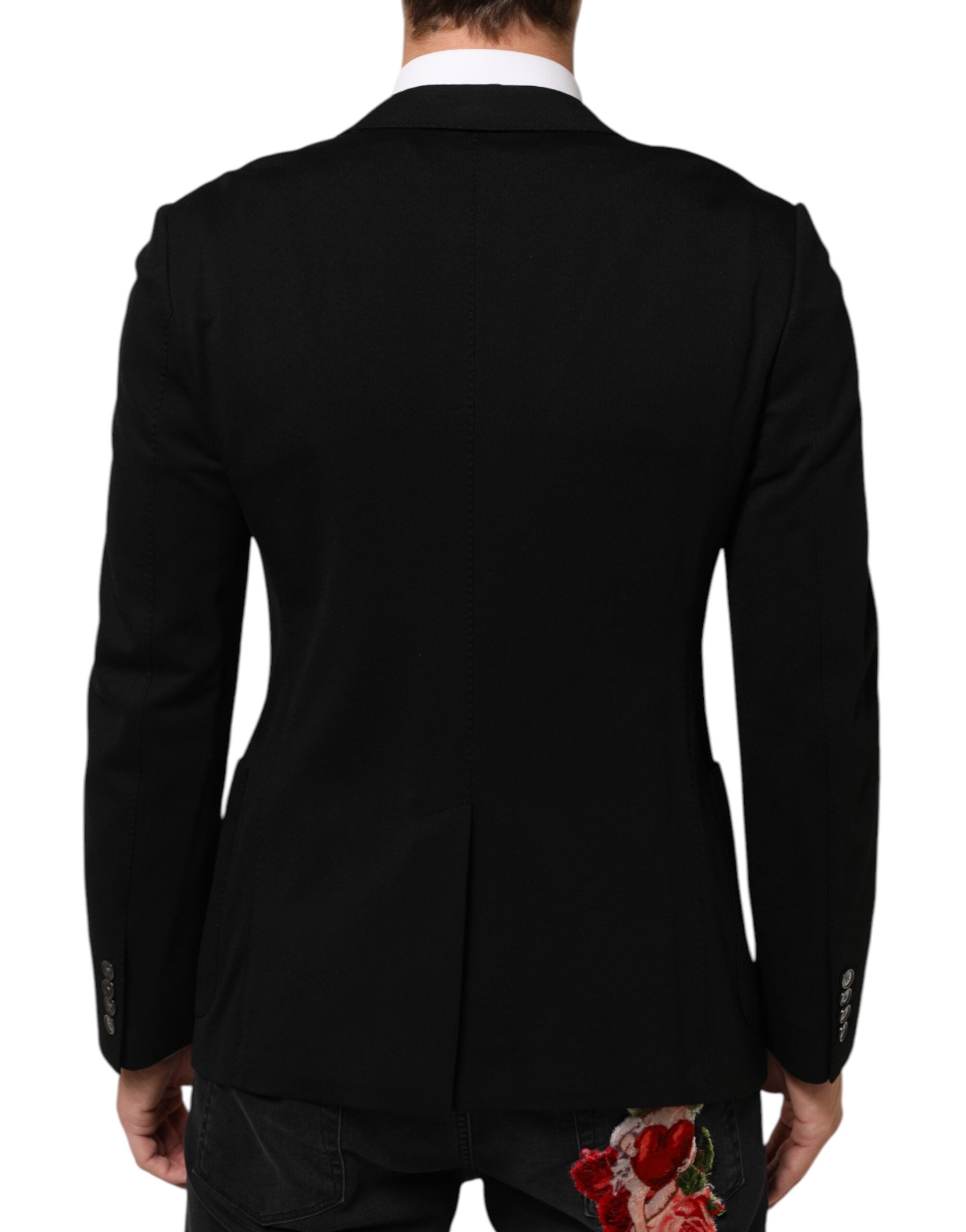 Dolce & Gabbana Black Viscose 2 Buttons Suit Jacket Men's Blazer