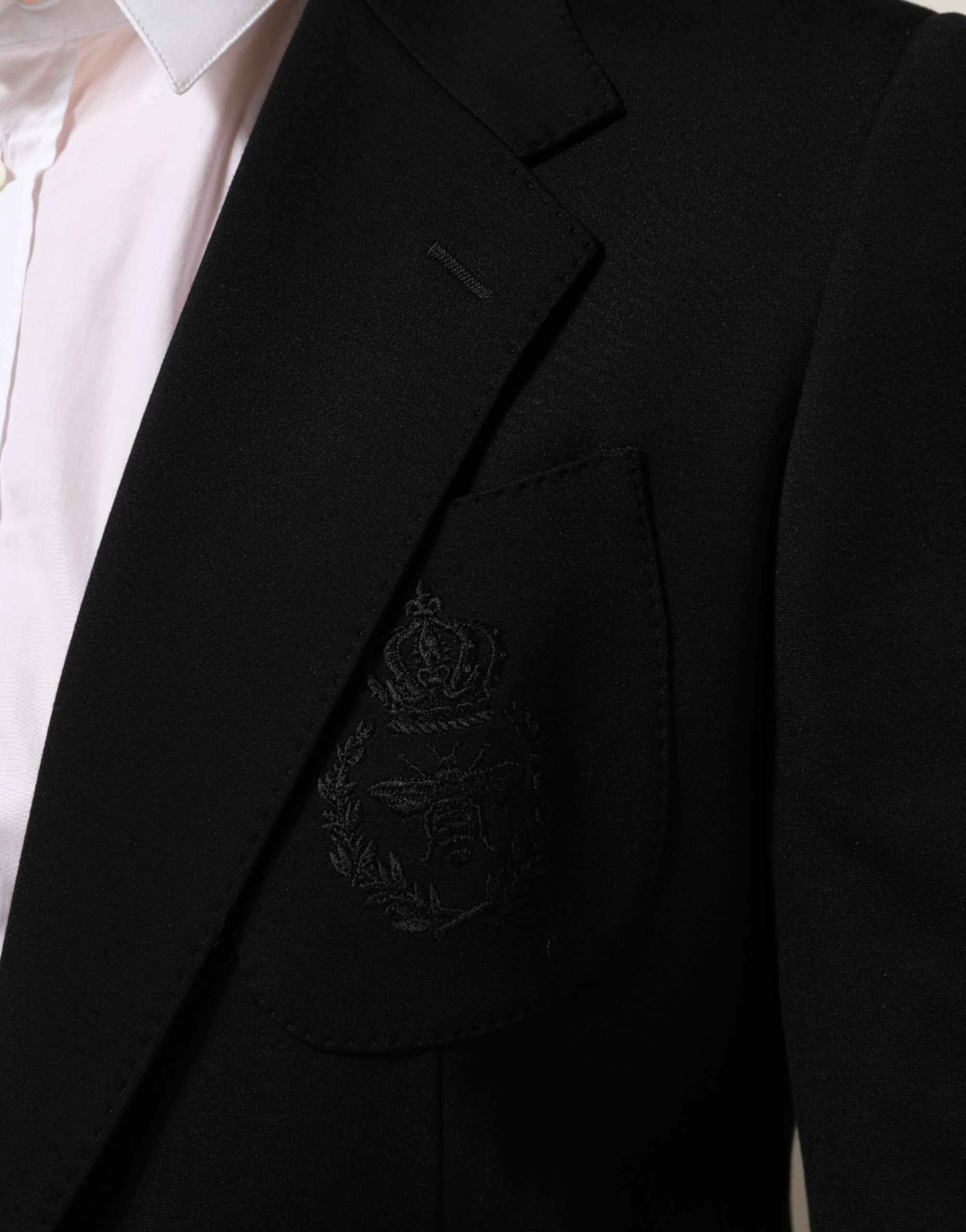Dolce & Gabbana Black Viscose 2 Buttons Suit Jacket Men's Blazer