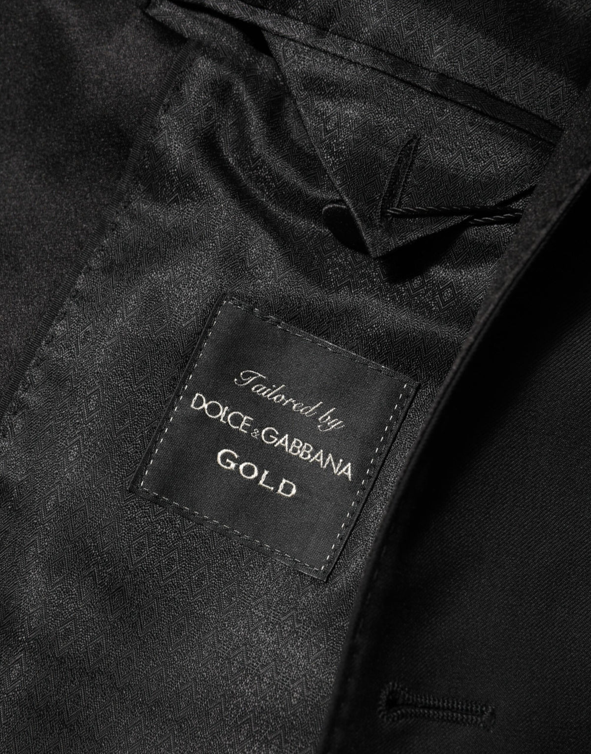 Dolce & Gabbana Black Wool GOLD 1 Button Men Suit Men's Blazer