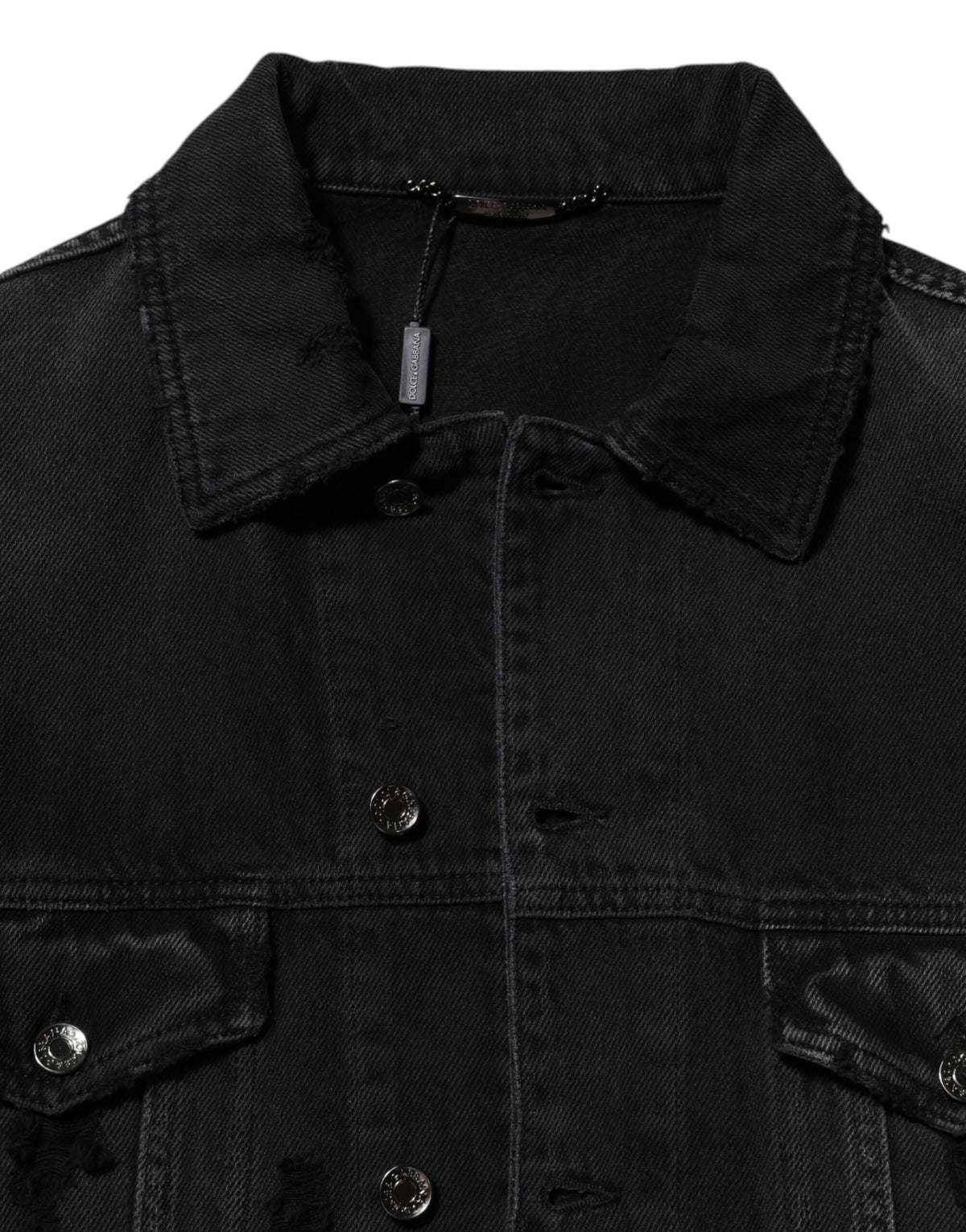 Dolce & Gabbana Black Cotton Stretch Denim Blouson Men's Jacket