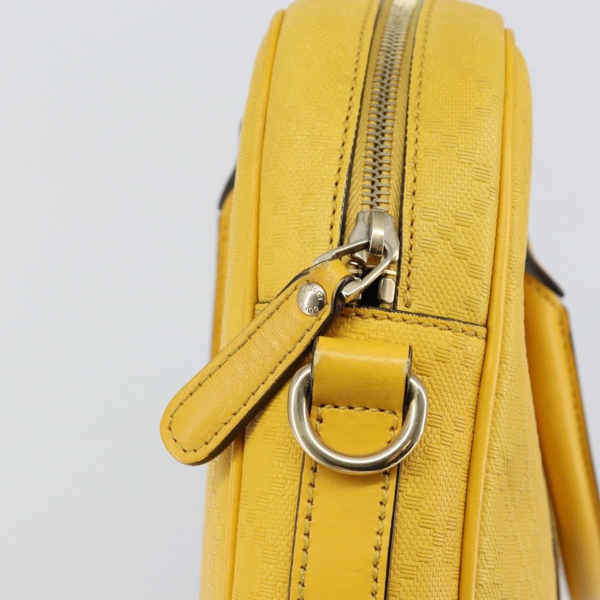 Gucci Diamante Bright Leather Yellow Leather Bag (Pre-Owned)