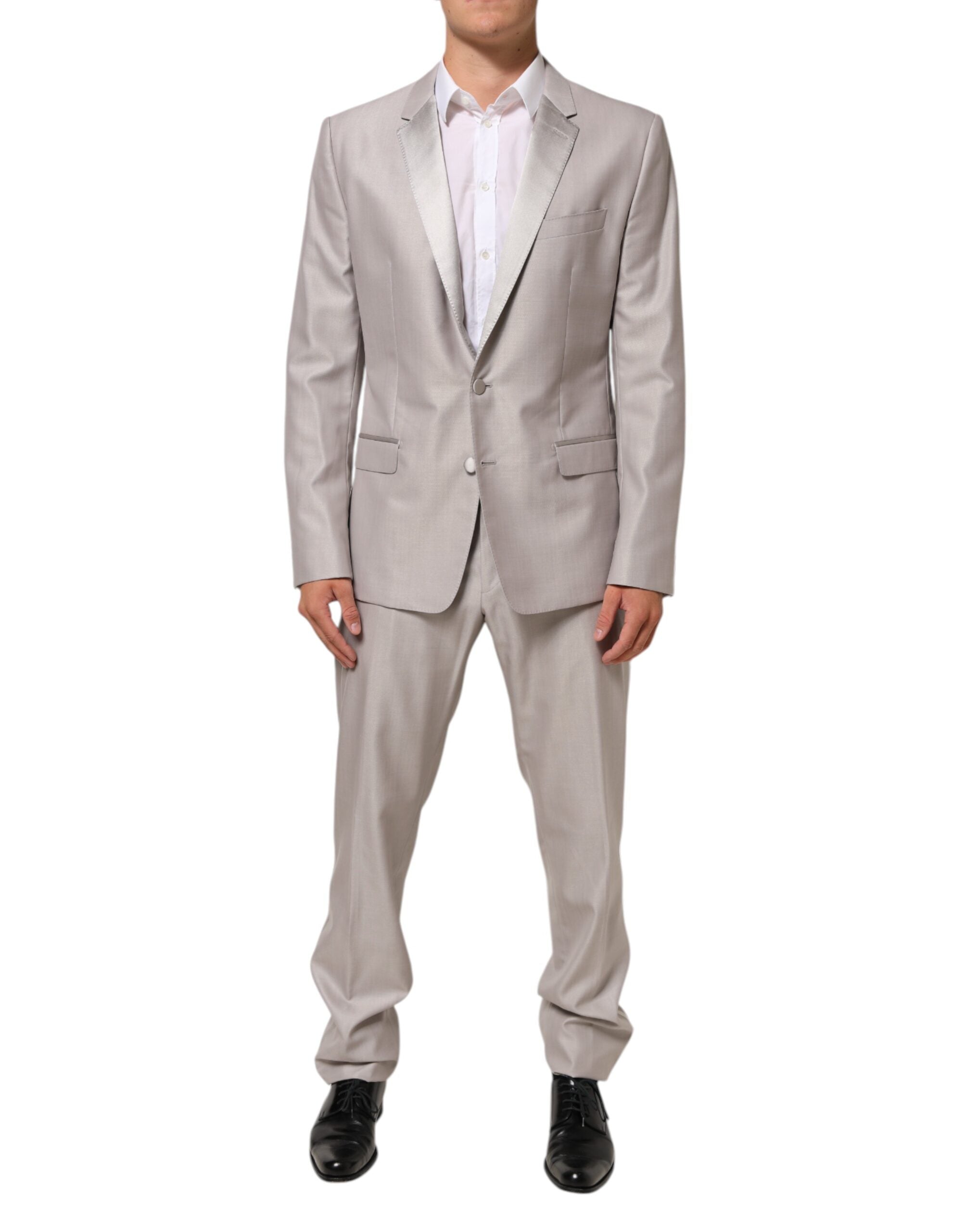 Dolce & Gabbana Light Gray Wool 2 Piece MARTINI Formal Men's Suit
