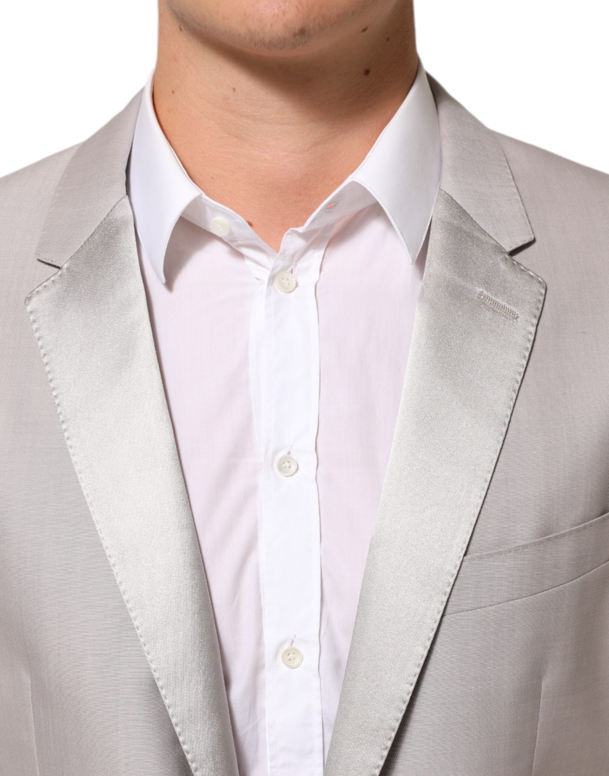 Dolce & Gabbana Light Gray Wool 2 Piece MARTINI Formal Men's Suit